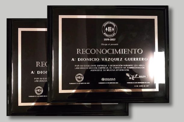 Reconocimientos y Diplomas con placa grabada, montada en madera y resina, reconocimientos en vidrio grabado varios modelos.