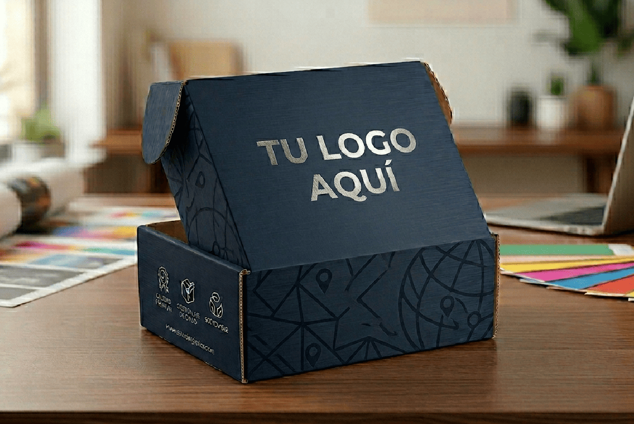 Caja personalizada impresa con logo de marca